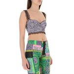 Футболка-бралетт из шелка с леопардовым принтом 'Lilac' VERSACE, фиолетовая - фото 5