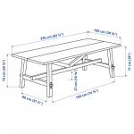 Стол и 6 стульев MÖCKELBY/ODGER IKEA, 235x100 см, цвет oak/white/beige - фото 8