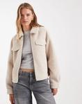ONLY сквозная куртка из букле кремового цвета - фото