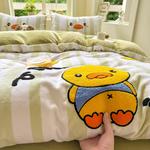 FUANNA Постельное белье, 3 предмета, простыня 90 см, пододеяльник 150x200 см, cat diary - фото 4