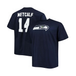 Мужская футболка Big and Tall DK Metcalf College Navy Seattle Seahawks с именем игрока и номером Fanatics - фото