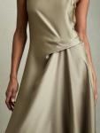 Макси-платье из драпа micah Reiss, хаки - фото 4