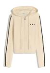 Кардиган Bershka EMBROIDERED ZIP-UP, Beige - фото 4
