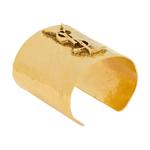 SAINT LAURENT Браслет Cassandre logo Hammered Cuff - фото