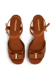 Босоножки на платформе с бантом Ferragamo, коричневый - фото 4