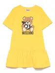 Платье с принтом Leo Teddy Moschino Kids, желтый - фото