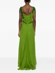 Декорированное вечернее платье макси Alberta Ferretti, зеленый - фото 4