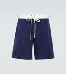 Сатиновые бермуды Miu Miu, Inchiostro+Bianco - фото