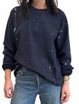 Женский свитшот с эффектом брызг в цвете Navy Unsweetened - фото