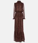 Шелковое платье Saint Laurent, Roux Nude - фото