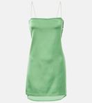 Элегантное сатиновое мини-платье Elica Jacquemus, Green 2 - фото