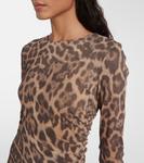 Платье миди с леопардовым принтом Stella McCartney, Multicolor Brown - фото 4