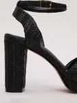 Босоножки на платформе из рафии Phase Eight, черный - фото 3