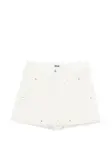 Шорты с карманами и бахромой Msgm, белый - фото
