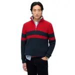 Свитер Superdry Cotton Classics Stripe Henley half zip, красный - фото
