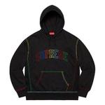 Толстовка big stitch hooded sweatshirt 'black' Supreme, черный - фото