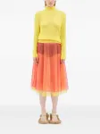 Юбка миди с тюлем Msgm, оранжевый - фото 2