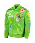 Мужская зеленая атласная куртка на кнопках с рисунком Looney Tunes Marvin the Martian Freeze Max, зеленый - фото 2