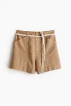Шорты-Карго с поясом макраме H&M, бежевый - фото 3