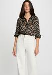 Блуза Morgan Button-down blouse, Black Beige/Black - фото