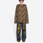 Свитер мужской Balenciaga Logo Intarsia, коричневый - фото 6