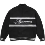 FW25 Script Stripe Half Zip Sweater Unisex Supreme, синий/темно-синий - фото 2