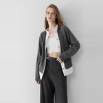 ELLE Свитер Women's Medium Gray Crew Neck Moderate - фото 3