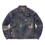 Куртка Supreme Archive Denim Jacquard Trucker Jacket 'Teal' - фото