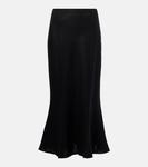 Льняная юбка миди Faithfull, черный - фото