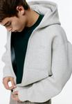 Толстовка PULL&BEAR Zip-up sweatshirt, Grey - фото 5