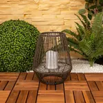 Солнечный светодиодный фонарь näve Plasto 1 шт. Теплый белый свет, солнечная батарея, лампа для балкона и террасы, настольная лампа, эффект мерцания, солнечная лампа Näve, коричневый - фото 4