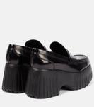 Кожаные лоферы на танкетке H-Stripes Hogan, черный - фото 2