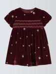 Детское платье из велюра John Lewis Heirloom Collection, Cabernet - фото