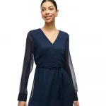 Платье Vila Falia long sleeve, синий - фото 6