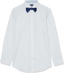 Рубашка Tommy Hilfiger для мальчиков с длинными рукавами, галстуком-бабочкой, воротником на пуговицах и манжетами на рукавах, White/Floral - фото