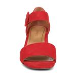 Women's Chardonnay Hook And Loop Pump Sandal In Red Suede Leather Vionic - фото 4