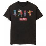 Мужская футболка Avengers Doodle Line Up Marvel, черный - фото