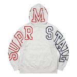 Толстовка state hooded sweatshirt 'grey black red' Supreme, серый - фото 2