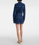 Мини-юбка из денима Bowen Veronica Beard, Indigo Rinse - фото 3