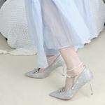 Ainer-cat Ainer cat Slim Heel High Heels 8cm Women's Silver - фото 8