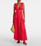 Хлопковое платье Poupette St Barth, Red Broderie - фото 2