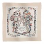 HERMES Шелковый шёлковый платок унисекс белый, White - фото 6