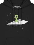 Толстовка wat? Apparel Sweatshirt Alien on a paper plane, черный - фото 3
