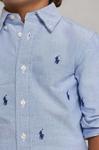 Детская хлопковая рубашка Polo Ralph Lauren, синий - фото 5