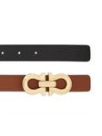 Ferragamo двусторонний ремень с пряжкой Gancini, коричневый - фото 2