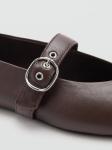 MANGO Балетки с ремешком 'Door' в цвете Chocolate - фото 4