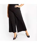 Брюки Ponte Wide Leg Plus Size CITY CHIC, черный - фото