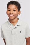 Рубашка-Поло из пике для мальчиков с рисунком всадника U.S. Polo Assn, серый - фото 4