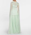 Платье Gloria из шелка и крепа SAFIYAA, зеленый - фото 3