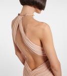 Платье с рюшами Mugler, Metallic Beige - фото 7